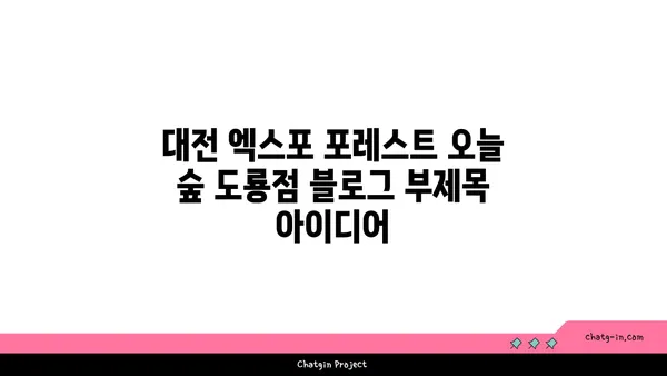대전 엑스포 포레스트 오늘 숲 도룡점