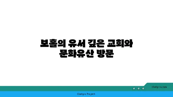 보홀의 역사적 관광지와 패키지 여행