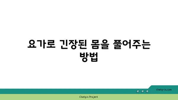직장인의 스트레스 해소를 위한 저강도 요가 루틴