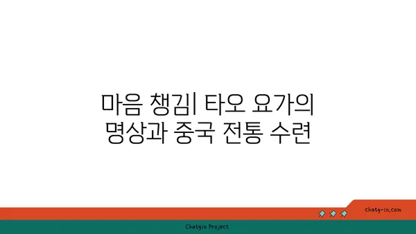 타오 요가와 중국 전통 수련의 조화