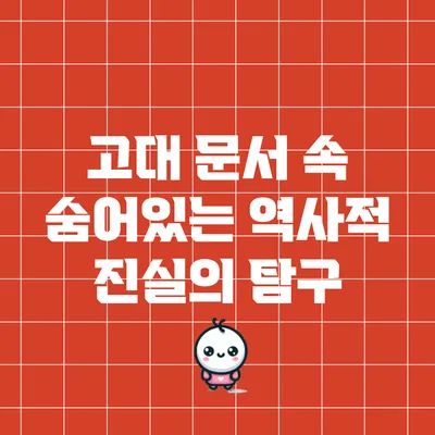 고대 문서 속 숨어있는 역사적 진실의 탐구
