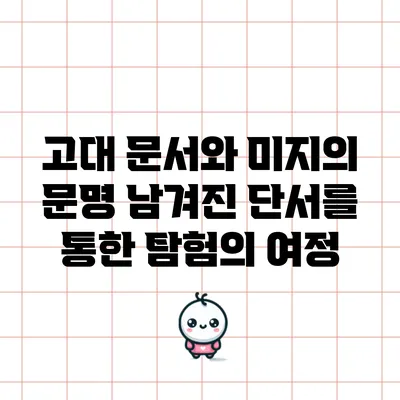 고대 문서와 미지의 문명: 남겨진 단서를 통한 탐험의 여정