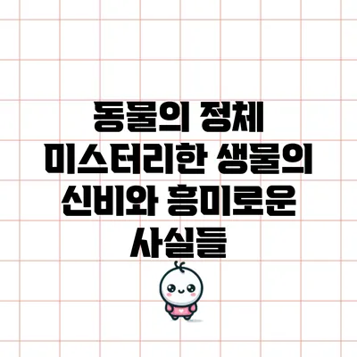 동물의 정체: 미스터리한 생물의 신비와 흥미로운 사실들