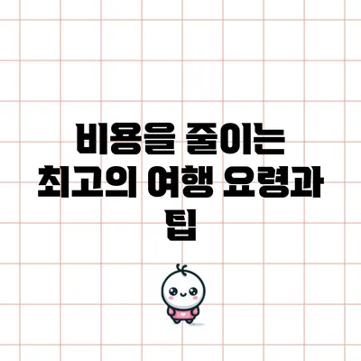 비용을 줄이는 최고의 여행 요령과 팁