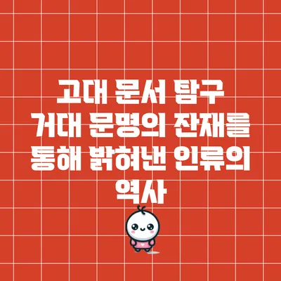 고대 문서 탐구: 거대 문명의 잔재를 통해 밝혀낸 인류의 역사