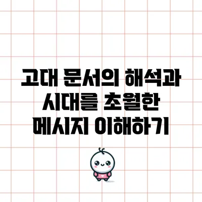 고대 문서의 해석과 시대를 초월한 메시지 이해하기