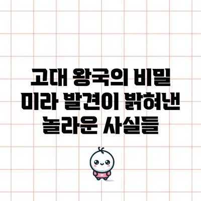 고대 왕국의 비밀: 미라 발견이 밝혀낸 놀라운 사실들
