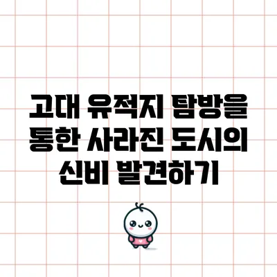 고대 유적지 탐방을 통한 사라진 도시의 신비 발견하기