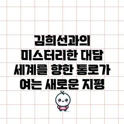 김희선과의 미스터리한 대담: 세계를 향한 통로가 여는 새로운 지평