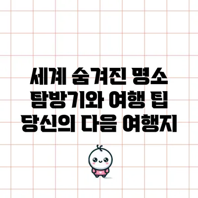 세계 숨겨진 명소 탐방기와 여행 팁: 당신의 다음 여행지