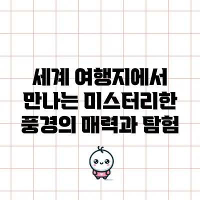 세계 여행지에서 만나는 미스터리한 풍경의 매력과 탐험