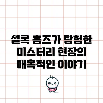 셜록 홈즈가 탐험한 미스터리 현장의 매혹적인 이야기