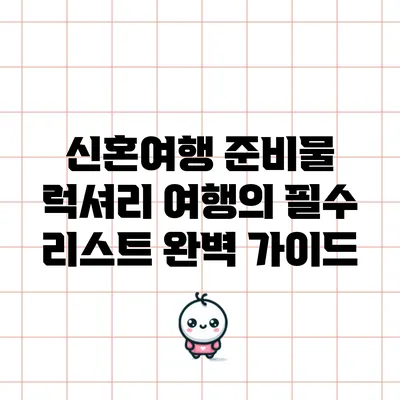 신혼여행 준비물: 럭셔리 여행의 필수 리스트 완벽 가이드