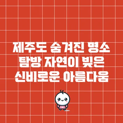 제주도 숨겨진 명소 탐방: 자연이 빚은 신비로운 아름다움