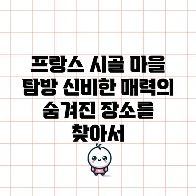 프랑스 시골 마을 탐방: 신비한 매력의 숨겨진 장소를 찾아서