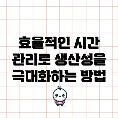효율적인 시간 관리로 생산성을 극대화하는 방법