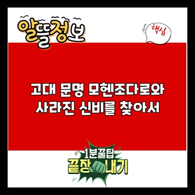 고대 문명 모헨조다로와 사라진 신비를 찾아서