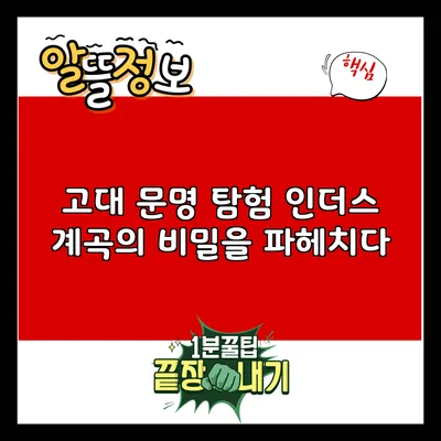 고대 문명 탐험: 인더스 계곡의 비밀을 파헤치다