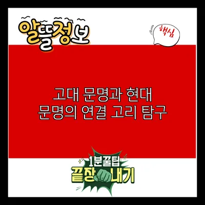 고대 문명과 현대 문명의 연결 고리 탐구