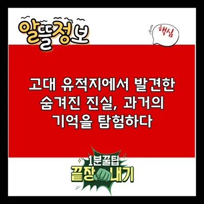 고대 유적지에서 발견한 숨겨진 진실, 과거의 기억을 탐험하다