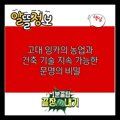 고대 잉카의 농업과 건축 기술: 지속 가능한 문명의 비밀