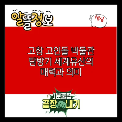 고창 고인돌 박물관 탐방기: 세계유산의 매력과 의미