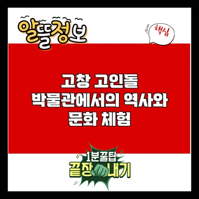 고창 고인돌 박물관에서의 역사와 문화 체험