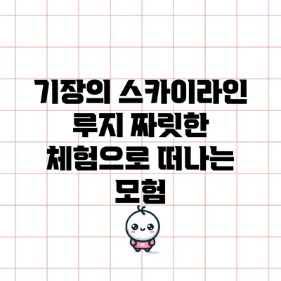 기장의 스카이라인 루지: 짜릿한 체험으로 떠나는 모험