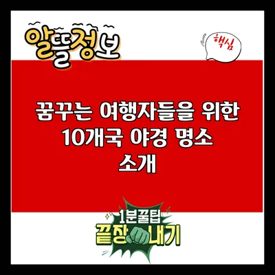 꿈꾸는 여행자들을 위한 10개국 야경 명소 소개