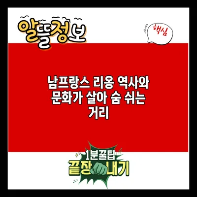 남프랑스 리옹: 역사와 문화가 살아 숨 쉬는 거리