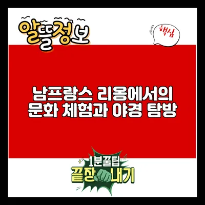 남프랑스 리옹에서의 문화 체험과 야경 탐방