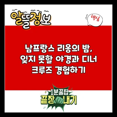 남프랑스 리옹의 밤, 잊지 못할 야경과 디너 크루즈 경험하기
