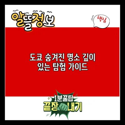도쿄 숨겨진 명소: 깊이 있는 탐험 가이드