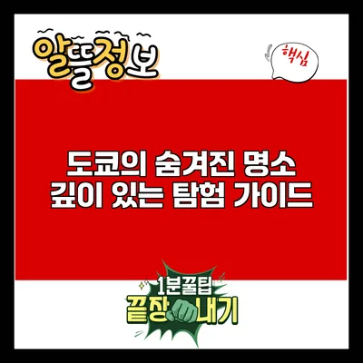 도쿄의 숨겨진 명소: 깊이 있는 탐험 가이드