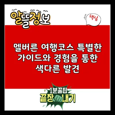 멜버른 여행코스: 특별한 가이드와 경험을 통한 색다른 발견
