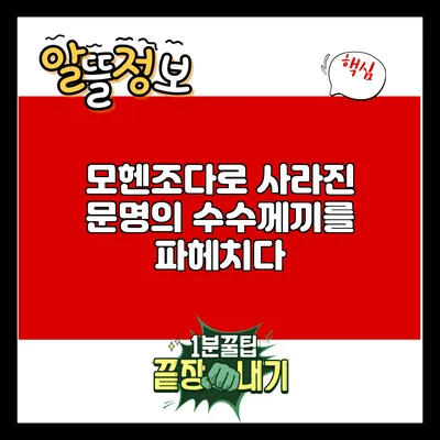 모헨조다로: 사라진 문명의 수수께끼를 파헤치다