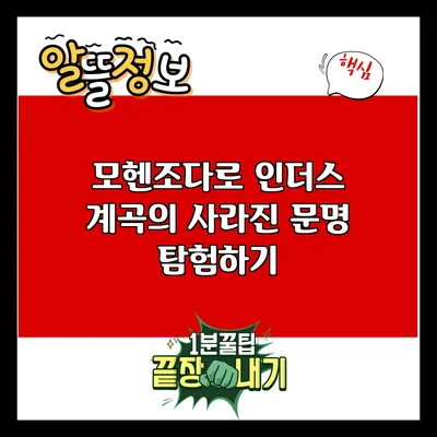 모헨조다로: 인더스 계곡의 사라진 문명 탐험하기