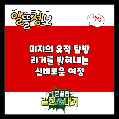 미지의 유적 탐방: 과거를 밝혀내는 신비로운 여정
