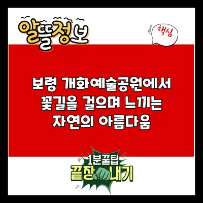 보령 개화예술공원에서 꽃길을 걸으며 느끼는 자연의 아름다움