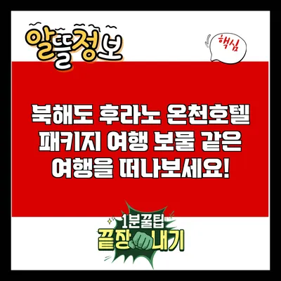 북해도 후라노 온천호텔 패키지 여행: 보물 같은 여행을 떠나보세요!