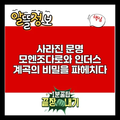 사라진 문명: 모헨조다로와 인더스 계곡의 비밀을 파헤치다