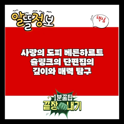 사랑의 도피: 베른하르트 슐링크의 단편집의 깊이와 매력 탐구