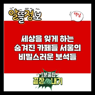 세상을 잊게 하는 숨겨진 카페들: 서울의 비밀스러운 보석들