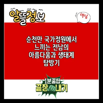 순천만 국가정원에서 느끼는 전남의 아름다움과 생태계 탐방기