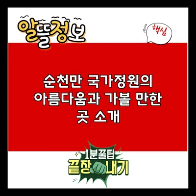 순천만 국가정원의 아름다움과 가볼 만한 곳 소개