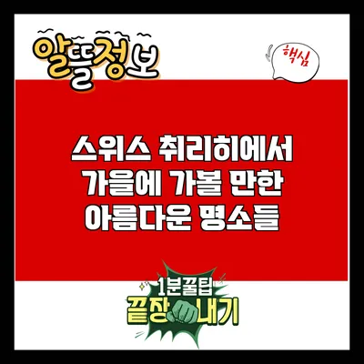 스위스 취리히에서 가을에 가볼 만한 아름다운 명소들