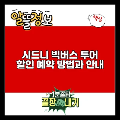 시드니 빅버스 투어: 할인 예약 방법과 안내