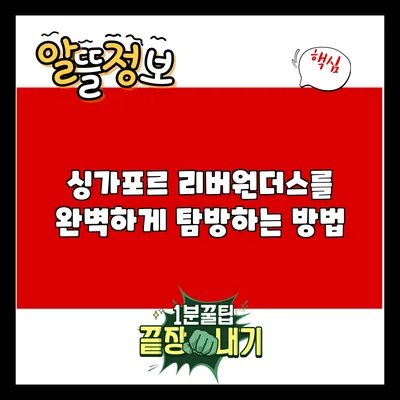 싱가포르 리버원더스를 완벽하게 탐방하는 방법