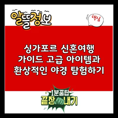 싱가포르 신혼여행 가이드: 고급 아이템과 환상적인 야경 탐험하기
