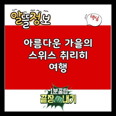 아름다운 가을의 스위스 취리히 여행